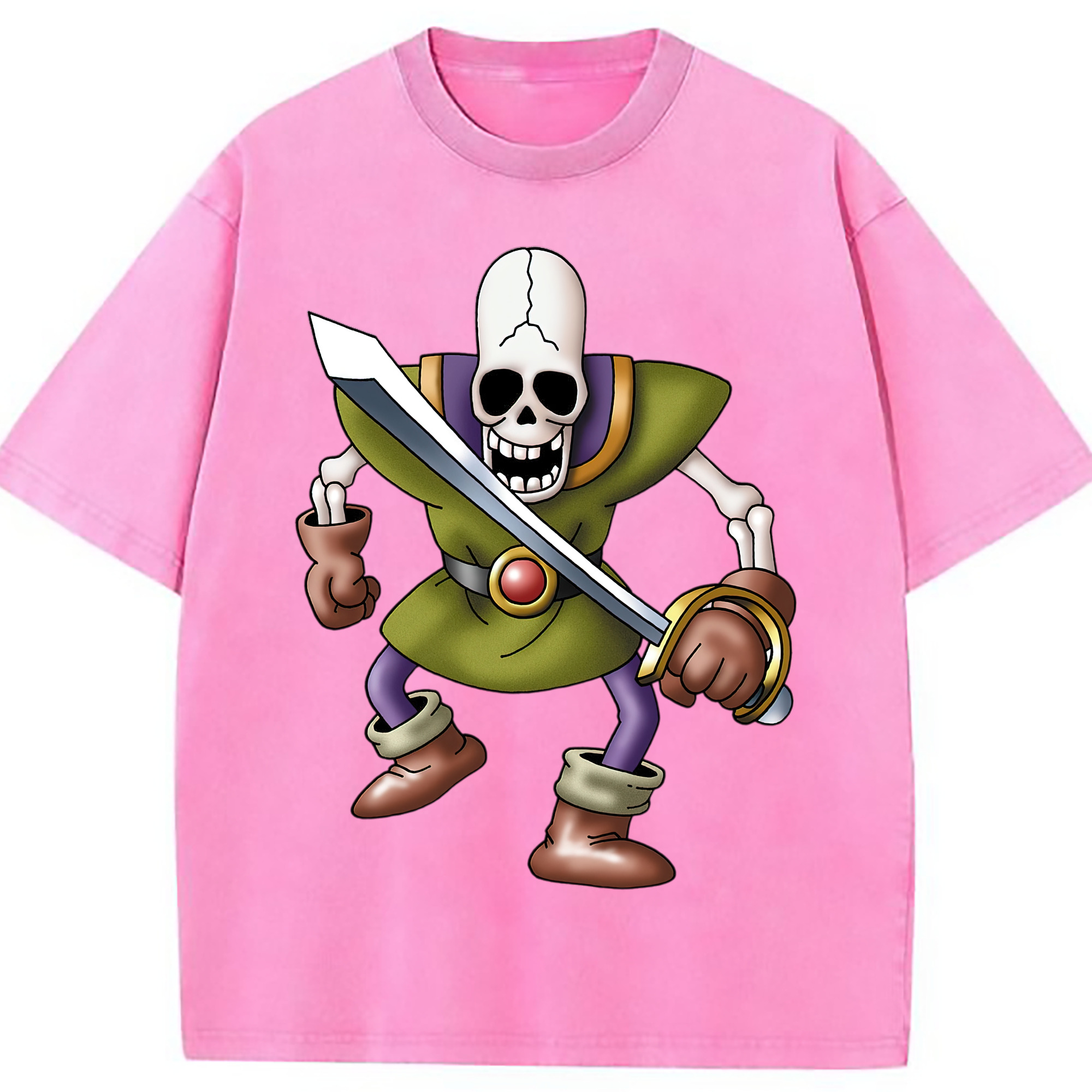（画像用） ドラゴンクエスト Doragon Kuesuto Dragon Quest 綿100% ヴィンテージ風 半袖Tシャツ（フロントプリント）